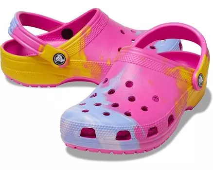 Сабо Crocs Classic Marbled Tie-Dye Clog, цвет Juice/Multi Ombre