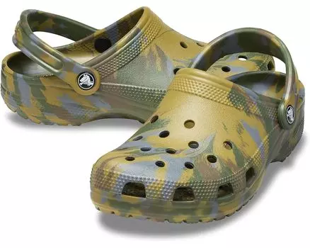 Сабо Crocs Classic Marbled Tie-Dye Clog, цвет Aloe/Multi