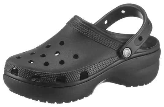 Сабо Crocs "Classic Platform Clog W", платформа, летняя обувь, тапочки, тапочки, модная подошва на платформе, черный
