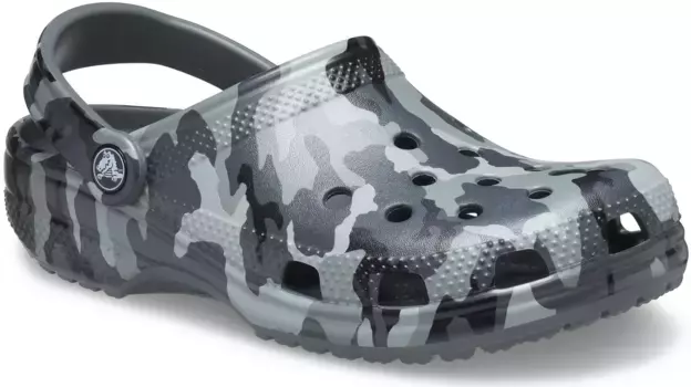 Сабо Crocs "Classic Printed Camo Clog", летняя обувь, садовая обувь, шлепанцы для бассейна, с узором по всей поверхности, цвет Slate Grey/Multi