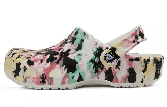 Шлепанцы и сланцы Crocs Classic Pattern Shoe Multi-Color Splicing Unisex 'Black Pink Green'