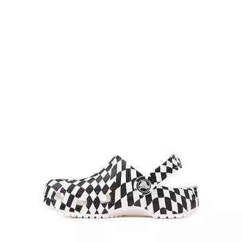 Сабо Crocs Classic Warped Checker Clog, белый/черный