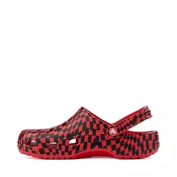 Сабо Crocs Classic Warped Checker Clog, цвет Red/Black