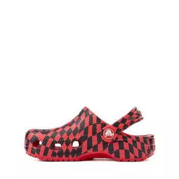 Сабо Crocs Classic Warped Checker Clog, цвет Red/Black