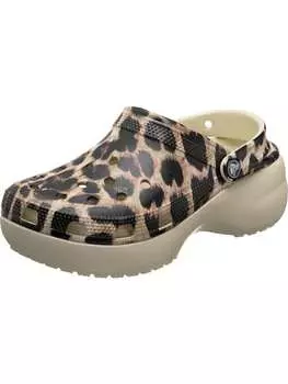 Сабо Crocs, цвет bone/leopard