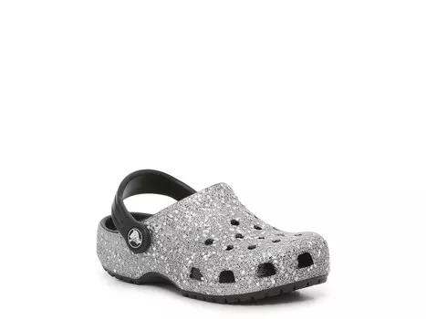 Сабо Crocs детские, серебряный-черный
