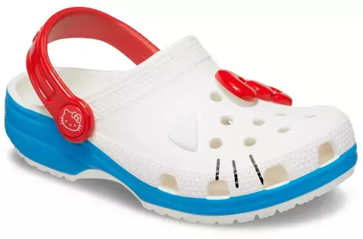 Сабо Crocs "Hello Kitty", летние туфли, тапочки, тапочки, купальные туфли с ремешками на пятке, цвет Wei Hello Kitty