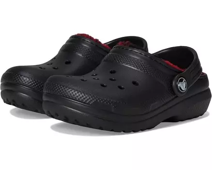Сабо Crocs Kids Classic Holiday Lined Clogs, цвет Buffalo Plaid/Black/Varsity Red 1