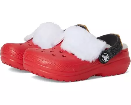 Сабо Crocs Kids Classic Holiday Lined Clogs, цвет Varsity Red/Multi