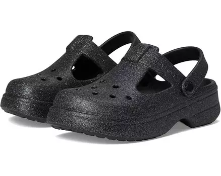 Сабо Crocs Kids Classic Mary Jane Clogs, цвет Black Glitter