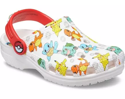Сабо Crocs Kids Classic Pokemon Clog, цвет White/Multi