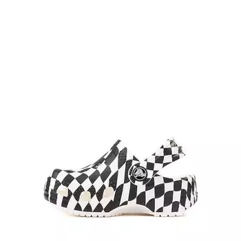 Сабо Crocs Littles Warped Checker Clog, цвет White/Warped Checkerboard