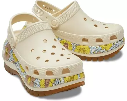 Сабо Crocs Mega Crush Clog, цвет Vanilla/Multi Retro Floral