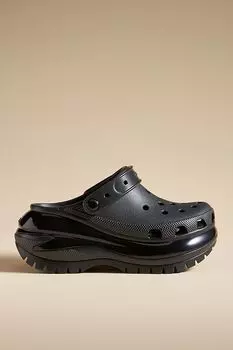 Сабо Crocs Mega Crush на высокой подошве, черный