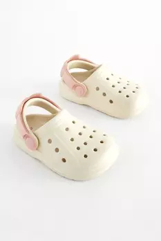 Сабо для девочек с ремешком на щиколотке и бантиком Baker By Ted Baker, бежевый