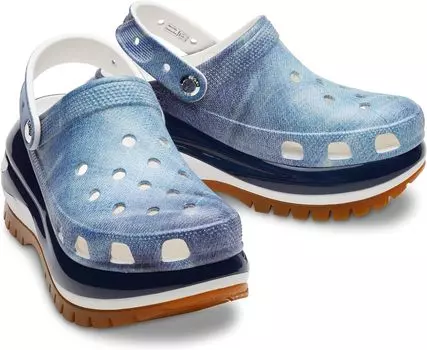 Сабо Mega Crush Clog Crocs, цвет White/Multi Denim