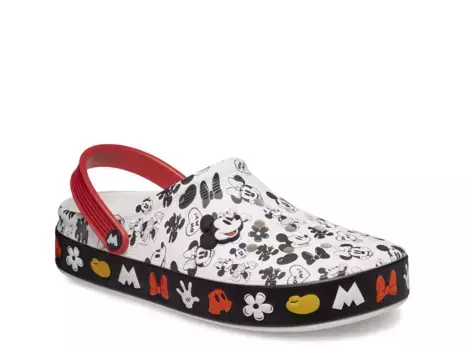 Сабо Mickey Off Court Clog Crocs, цвет white_red_blackmickeymouseprint