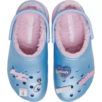 Сабо на платформе Crocs Mean Girls Classic, голубой/розовый