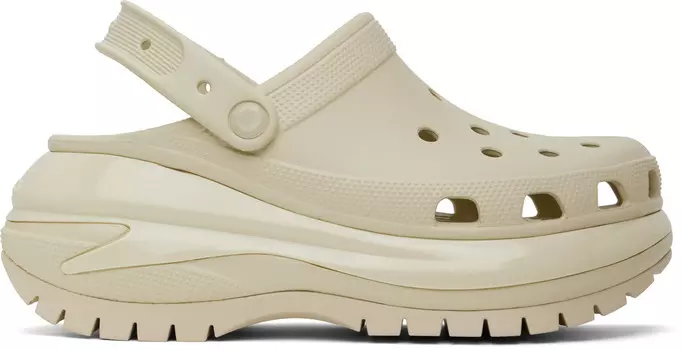 Сабо Off-White Mega Crush Crocs, Bone