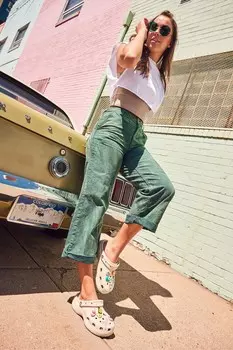 Сабо платформы Crocs, бежевый