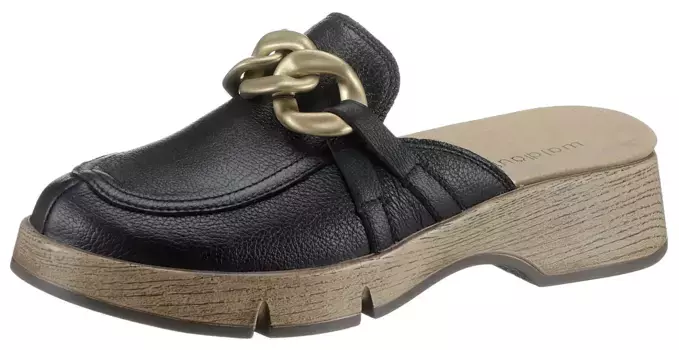 Сабо Ranger "H-AKIRA", летняя обувь, тапочки с подошвой под дерево, ширина H Waldlufer, черный