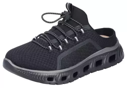 Сабо Rieker, модная одежда для активного отдыха, платформа, летняя обувь с функциями MemoSoft, черный