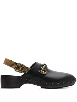 Сабо с кожаным ремешком Burberry, черный