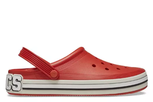 Сабо с логотипом Off Court и шлепанцы Crocs, красный