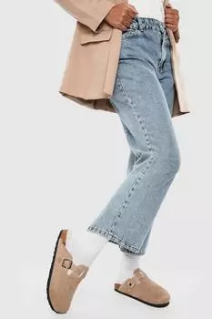 Сабо с закрытым носком на меховой подкладке boohoo, бежевый