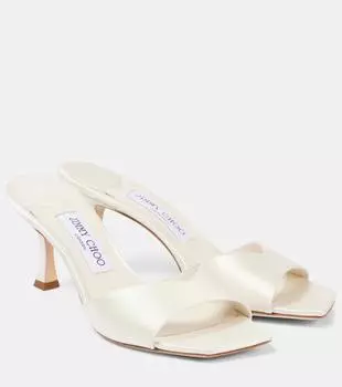 Сабо Skye 70 из сатина Jimmy Choo, слоновая кость