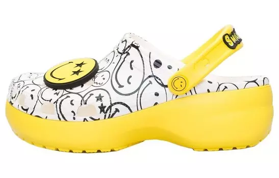 Сабо Smiley X Classic Clog женские Crocs, белый/желтый