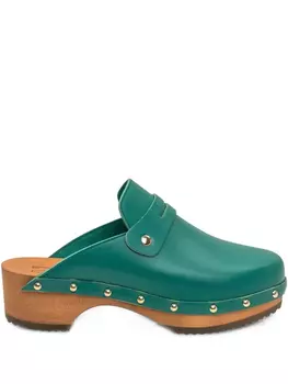 Сабо, украшенные заклепками ENNEQUADRO, зеленый