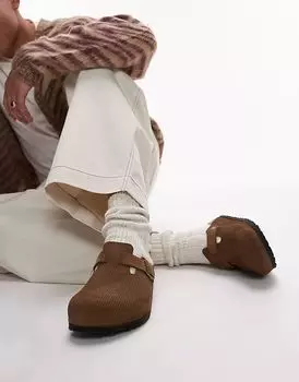 Сабо унисекс Boston вельветовые коричневые Birkenstock