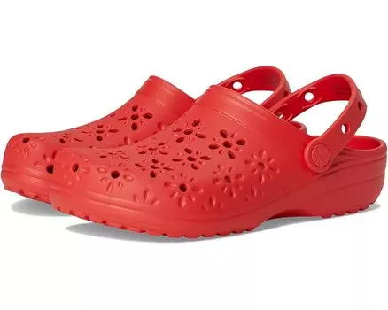 Сабо Unisex Crocs Classic Clogs with Floral Cut Out Design, цвет Cherry Red