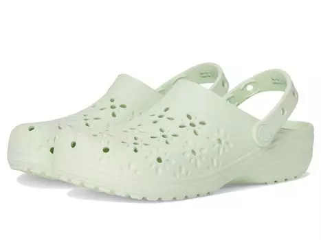 Сабо Unisex Crocs Classic Clogs with Floral Cut Out Design, цвет Jade Tint