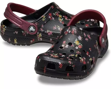Сабо Unisex Crocs Kids Classic Clogs with Patterns and Graphics, цвет Black/Multi Ditsy Floral