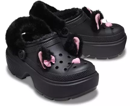 Сабо Unisex Crocs Stomp Lined Clogs, цвет Black Cat