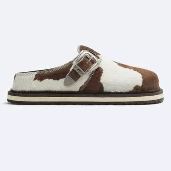 Сабо Zara Hair-on Clogs X Twojeys Limited Edition, коричневый/бежевый