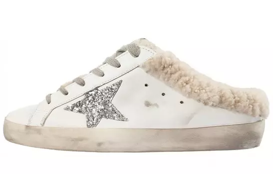 Сабо женские Golden Goose, белый/серебристый/бежевый