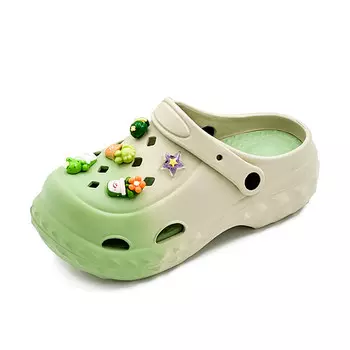 Сабо женские Oubt, бежевый/зеленый