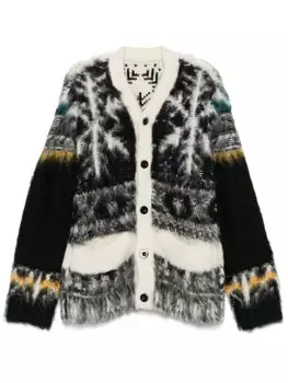 Sacai абстрактный кардиган, черный