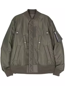 sacai бомбер-пуховик, зеленый
