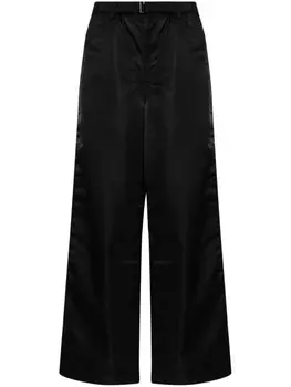 Sacai брюки широкого кроя с поясом, черный