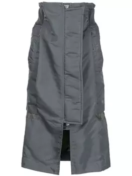 sacai дутая юбка с завышенной талией, серый