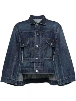 sacai джинсовый кейп с поясом, синий