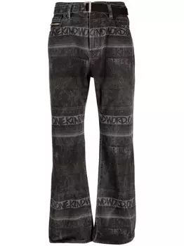 Sacai джинсы с логотипом, черный