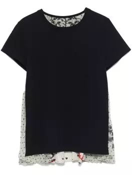 Sacai футболка с панелями, синий