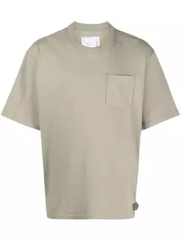 Sacai футболка с ремешками, зеленый