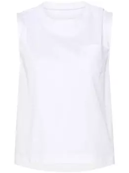 sacai футболка со складками, белый