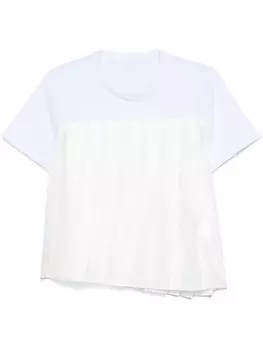 Sacai футболка со складками, белый